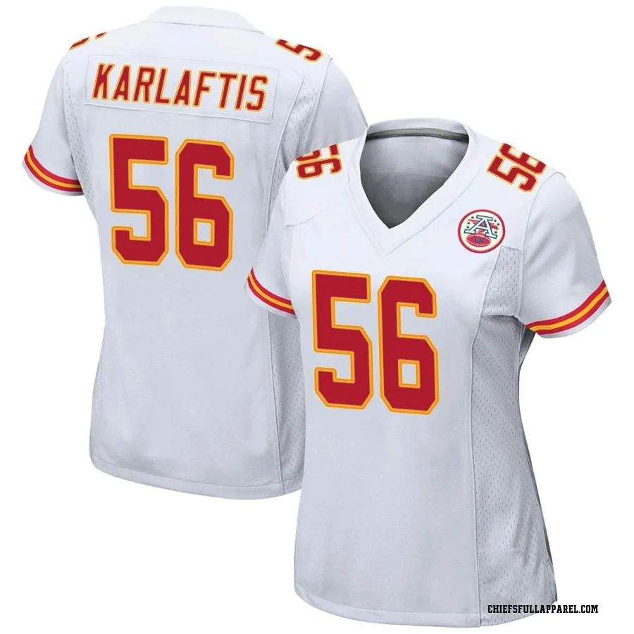 Women's Nike George Karlaftis White Kansas City Chiefs Away Game Player  Jersey